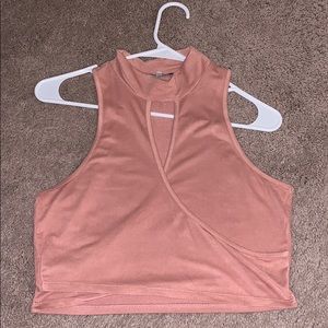 High Neck Velvet Crop Top